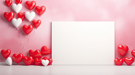 Empty valentine's day greeting card with copyspaceの素材