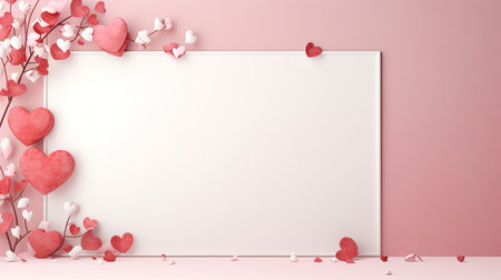 Empty valentine's day greeting card with copyspaceの素材