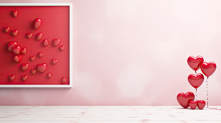 Empty valentine's day greeting card with copyspaceの素材