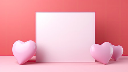 Empty valentine's day greeting card with copyspaceの素材