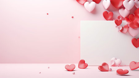 Empty valentine's day greeting card with copyspaceの素材