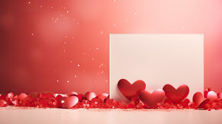 Empty valentine's day greeting card with copyspaceの素材