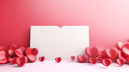 Empty valentine's day greeting card with copyspaceの素材