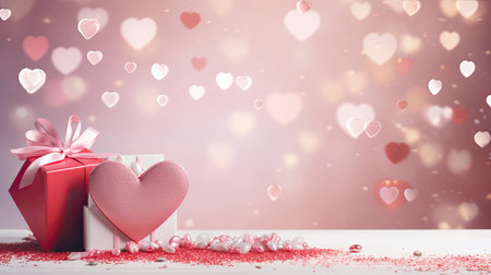 Empty valentine's day greeting card with copyspaceの素材