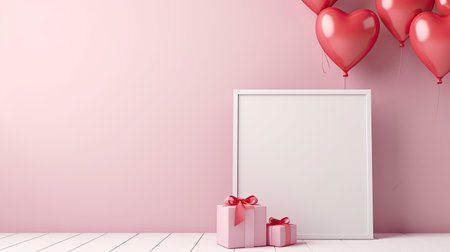 Empty valentine's day greeting card with copyspaceの素材