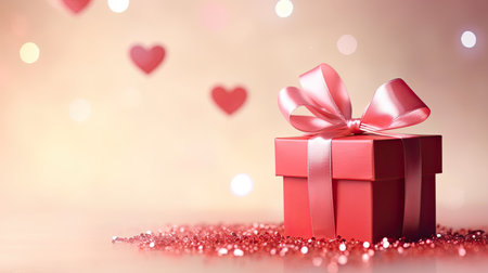 Valentine's day gift on white backgroundの素材