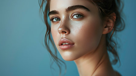 Beautiful young woman portrait. Skin care conceptの素材