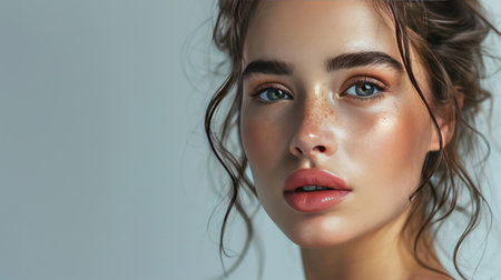 Beautiful young woman portrait. Skin care conceptの素材
