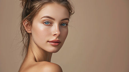 Beautiful young woman portrait. Skin care conceptの素材