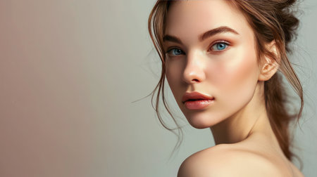 Beautiful young woman portrait. Skin care conceptの素材