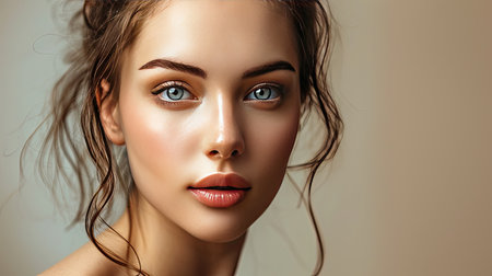 Beautiful young woman portrait. Skin care conceptの素材