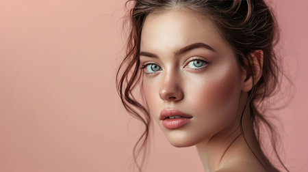 Beautiful young woman portrait. Skin care conceptの素材