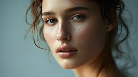 Beautiful young woman portrait. Skin care conceptの素材