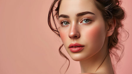 Beautiful young woman portrait. Skin care conceptの素材