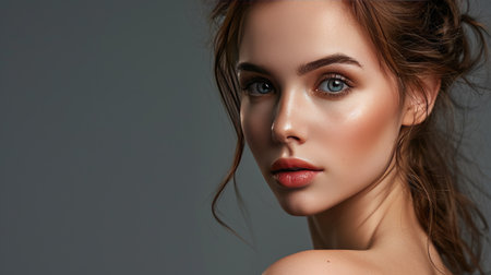 Beautiful young woman portrait. Skin care conceptの素材
