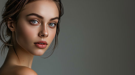 Beautiful young woman portrait. Skin care conceptの素材