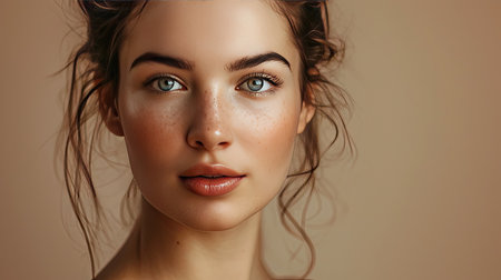 Beautiful young woman portrait. Skin care conceptの素材