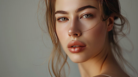 Beautiful young woman portrait. Skin care conceptの素材