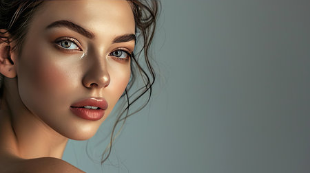 Beautiful young woman portrait. Skin care conceptの素材