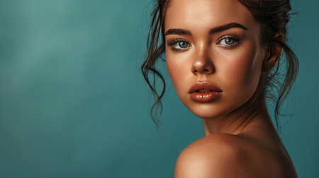 Beautiful young woman portrait. Skin care conceptの素材