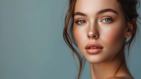 Beautiful young woman portrait. Skin care conceptの素材