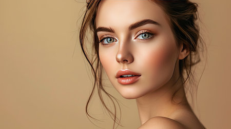 Beautiful young woman portrait. Skin care conceptの素材