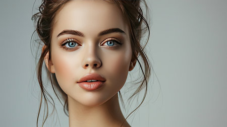 Beautiful young woman portrait. Skin care conceptの素材