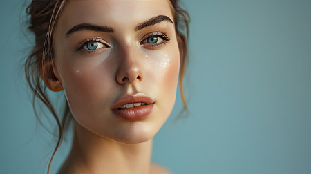 Beautiful young woman portrait. Skin care conceptの素材