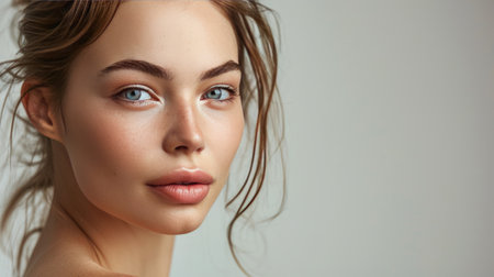 Beautiful young woman portrait. Skin care conceptの素材