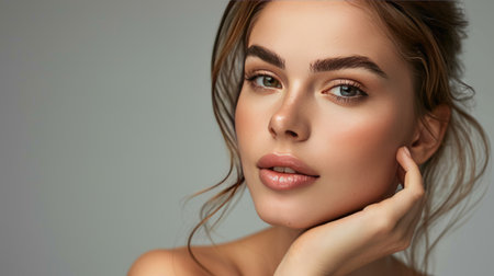 Beautiful young woman portrait. Skin care conceptの素材