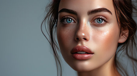 Beautiful young woman portrait. Skin care conceptの素材