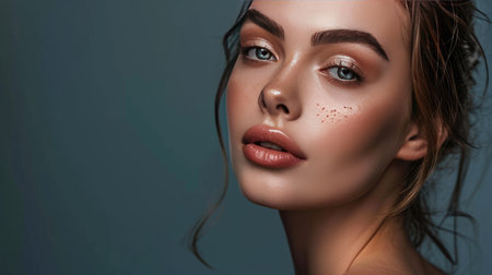 Beautiful young woman portrait. Skin care conceptの素材