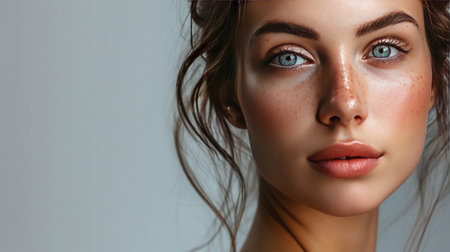 Beautiful young woman portrait. Skin care conceptの素材