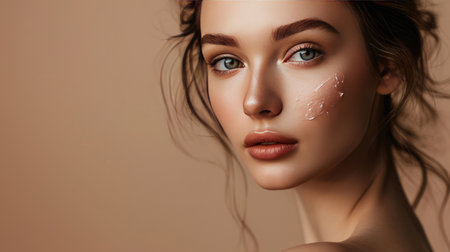 Beautiful young woman portrait. Skin care conceptの素材