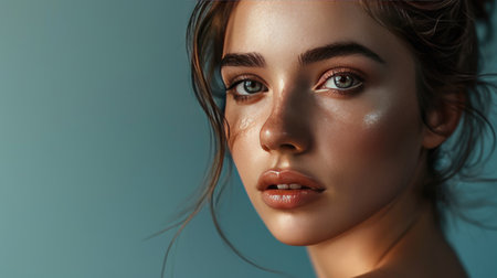 Beautiful young woman portrait. Skin care conceptの素材