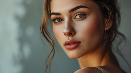 Beautiful young woman portrait. Skin care conceptの素材