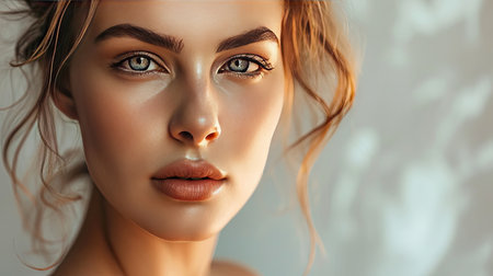 Beautiful young woman portrait. Skin care conceptの素材
