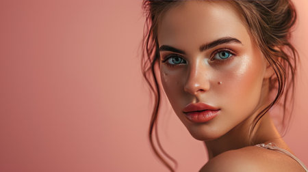 Beautiful young woman portrait. Skin care conceptの素材