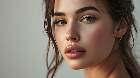 Beautiful young woman portrait. Skin care conceptの素材