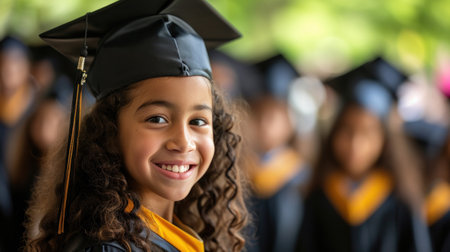 Portrait of a happy and smiling young woman on her graduation dayの素材