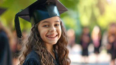 Portrait of a happy and smiling young woman on her graduation dayの素材