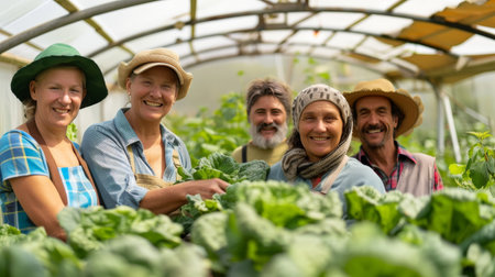 Enthusiastic Farmers Promoting Sustainable and Organic Agricultural Practicesの素材