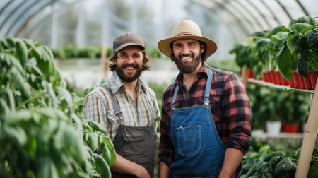 Enthusiastic Farmers Promoting Sustainable and Organic Agricultural Practicesの素材