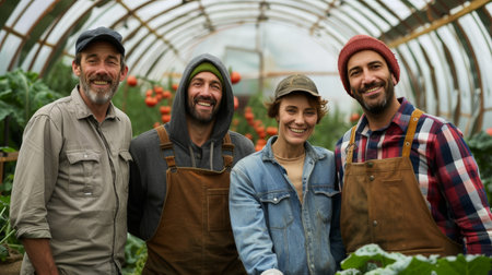 Enthusiastic Farmers Promoting Sustainable and Organic Agricultural Practicesの素材