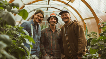 Enthusiastic Farmers Promoting Sustainable and Organic Agricultural Practicesの素材