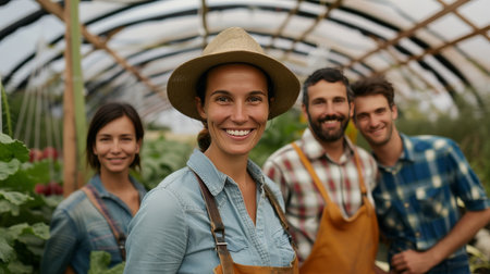 Enthusiastic Farmers Promoting Sustainable and Organic Agricultural Practicesの素材