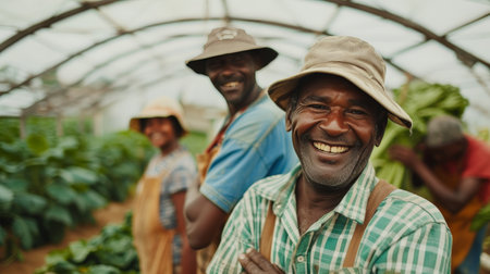 Enthusiastic Farmers Promoting Sustainable and Organic Agricultural Practicesの素材