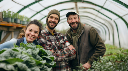 Enthusiastic Farmers Promoting Sustainable and Organic Agricultural Practicesの素材