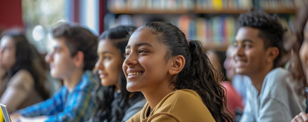 Diverse Students Engaged in Learning at University Libraryの素材