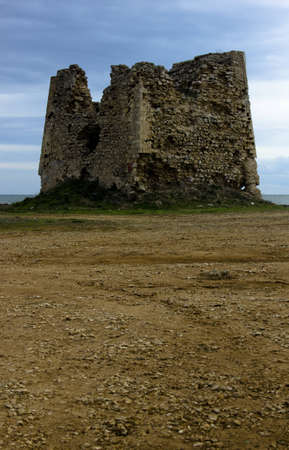 Saracen watchtower on the coast of Tarantoの写真素材